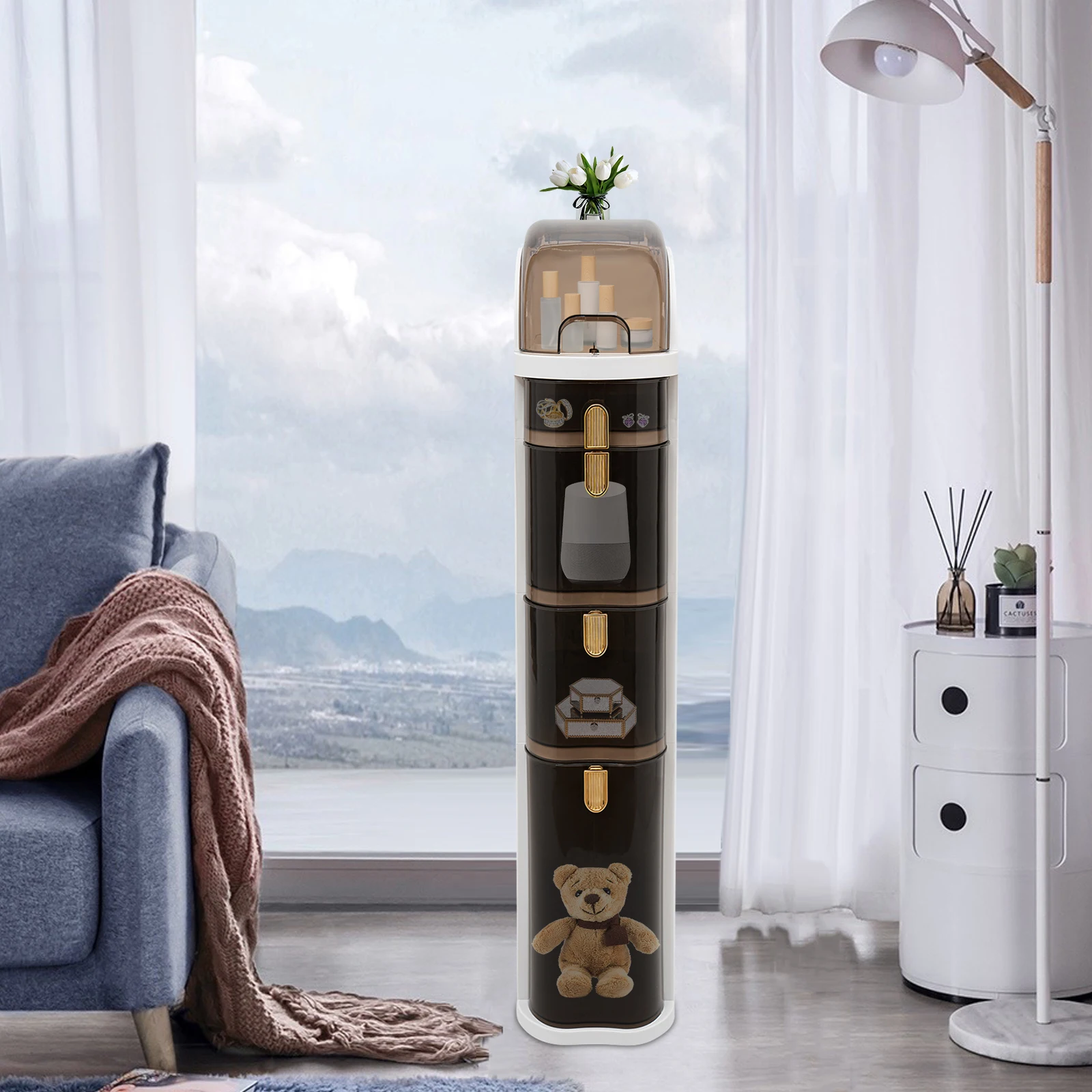 4-Tiers Free Standing Toilet Paper Holder and Storage, Bathroom Floor Cabinet Organizer for Bedroom, Dining Room, Bathroom
4-Tiers Free Standing Toilet Paper Holder and Storage, Bathroom Floor Cabinet Organizer for Bedroom, Dining Room, Bathroom
