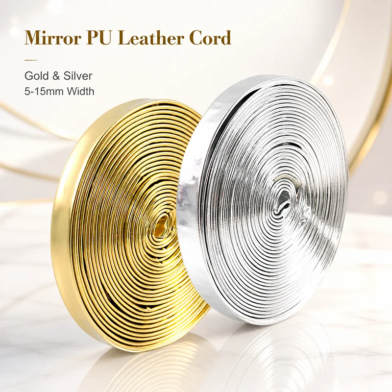 10/20M PU Leather Cord Mirror Ribbon 5-15mm Gold Silver Flat Rope for Bracelet Jewelry Bag Decor Cords DIY Sewing Accessories
10/20M PU Leather Cord Mirror Ribbon 5-15mm Gold Silver Flat Rope for Bracelet Jewelry Bag Decor Cords DIY Sewing Accessories