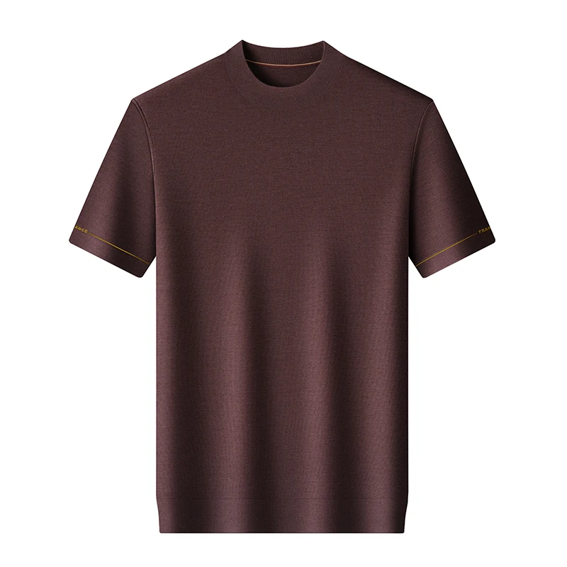 High end 100% Worsted Wool Tops Short Sleeve Mens Classic Solid Thick Jumper Fashion Mock Neck Knit Clothes Pullover Sweater
High end 100% Worsted Wool Tops Short Sleeve Mens Classic Solid Thick Jumper Fashion Mock Neck Knit Clothes Pullover Sweater