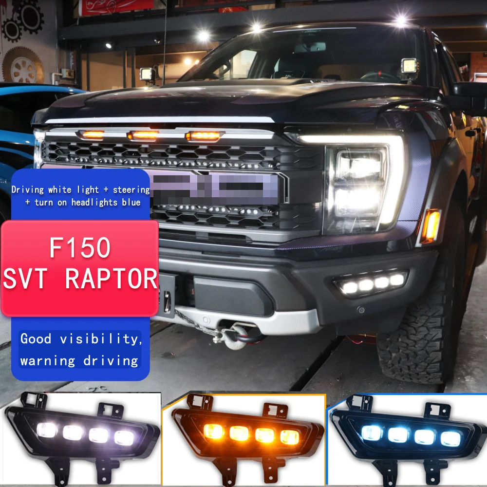 2 шт. светодиодные дневные ходовые огни для Ford F-150 F150 Raptor 2022 2023 динамический указатель поворота водонепроницаемый автомобильный 12 В светодиодный DRL лампа 
2 шт. светодиодные дневные ходовые огни для Ford F-150 F150 Raptor 2022 2023 динамический указатель поворота водонепроницаемый автомобильный 12 В светодиодный DRL лампа