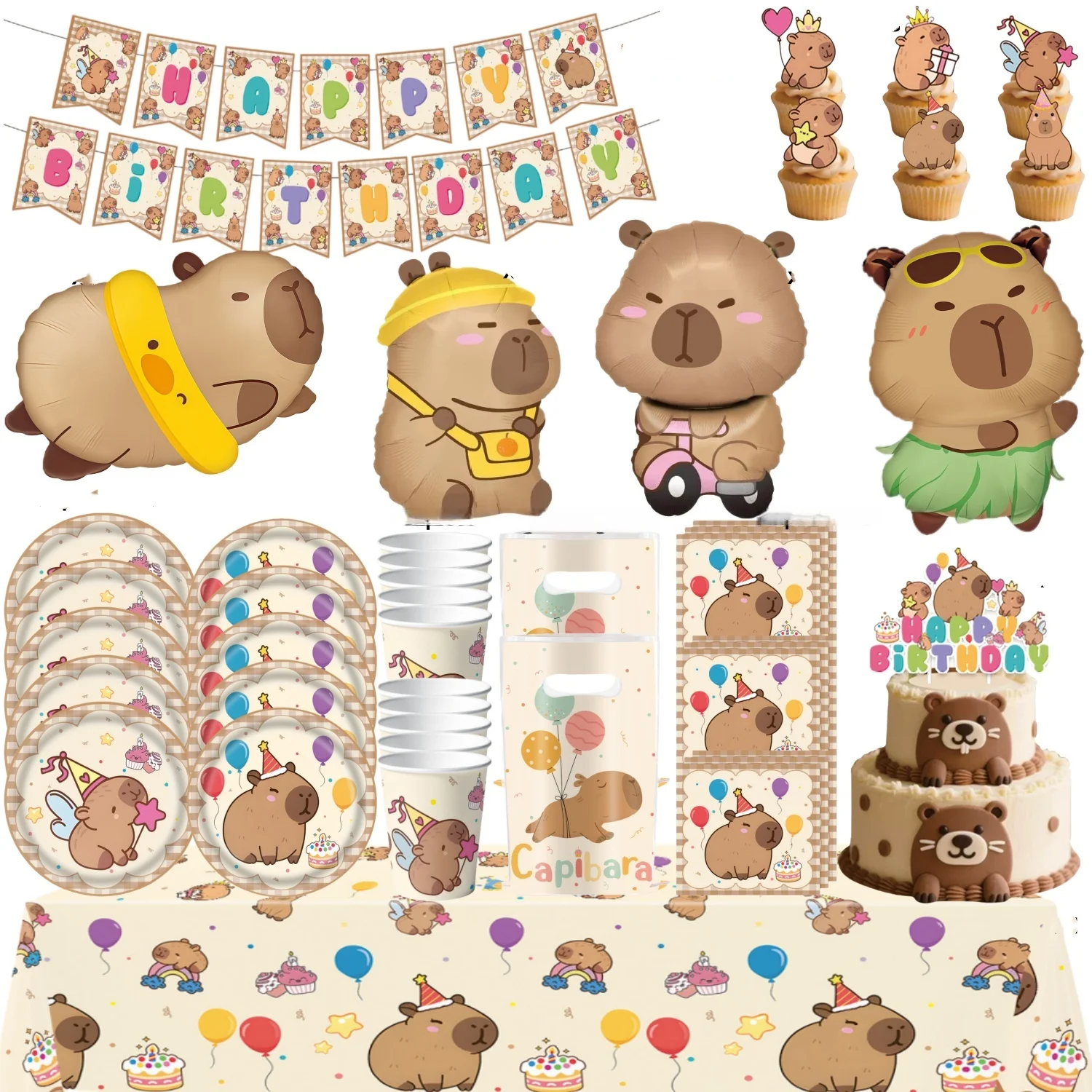 Capybara Birthday Party Kit Decorarions Capybara Party them Tableware Tablecloth Cup Plate Napkin Gift Bag Capybara Party Favor
Capybara Birthday Party Kit Decorarions Capybara Party them Tableware Tablecloth Cup Plate Napkin Gift Bag Capybara Party Favor