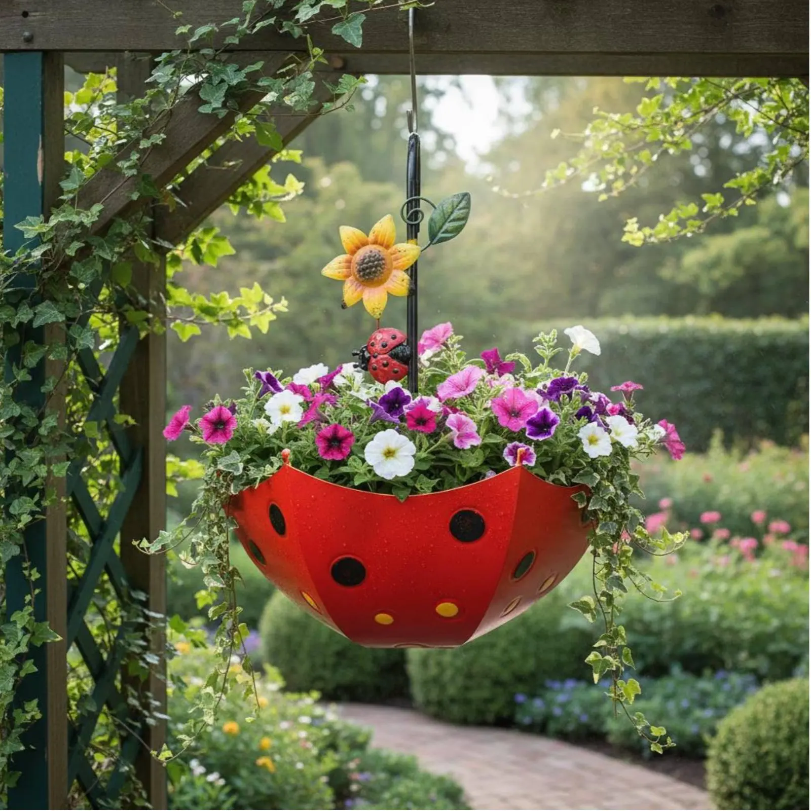Umbrella Planter Iron Material Umbrella Flower Pot Metal Hanging Planter Plant Hanger Garden Decor Weather Resistant for Patio
Umbrella Planter Iron Material Umbrella Flower Pot Metal Hanging Planter Plant Hanger Garden Decor Weather Resistant for Patio