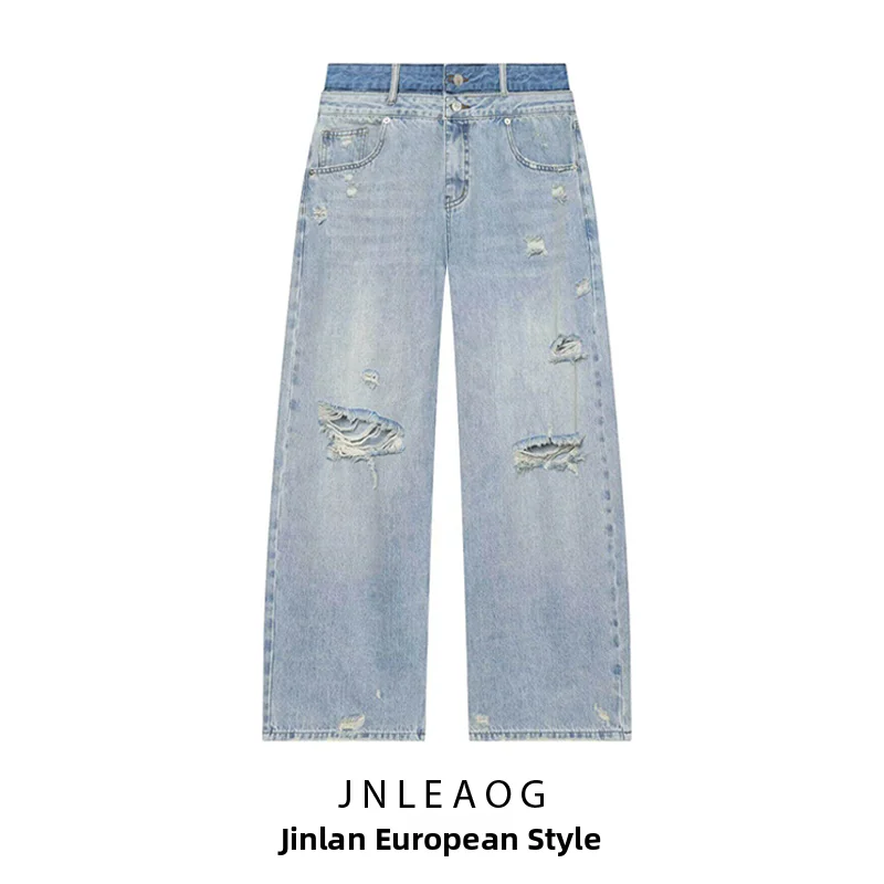 JNLEAOG Summer New Women's Fashionable Versatile Double Waist Straight Leg Jeans Natural Waist Button Polyester Fiber Ladies
JNLEAOG Summer New Women's Fashionable Versatile Double Waist Straight Leg Jeans Natural Waist Button Polyester Fiber Ladies
