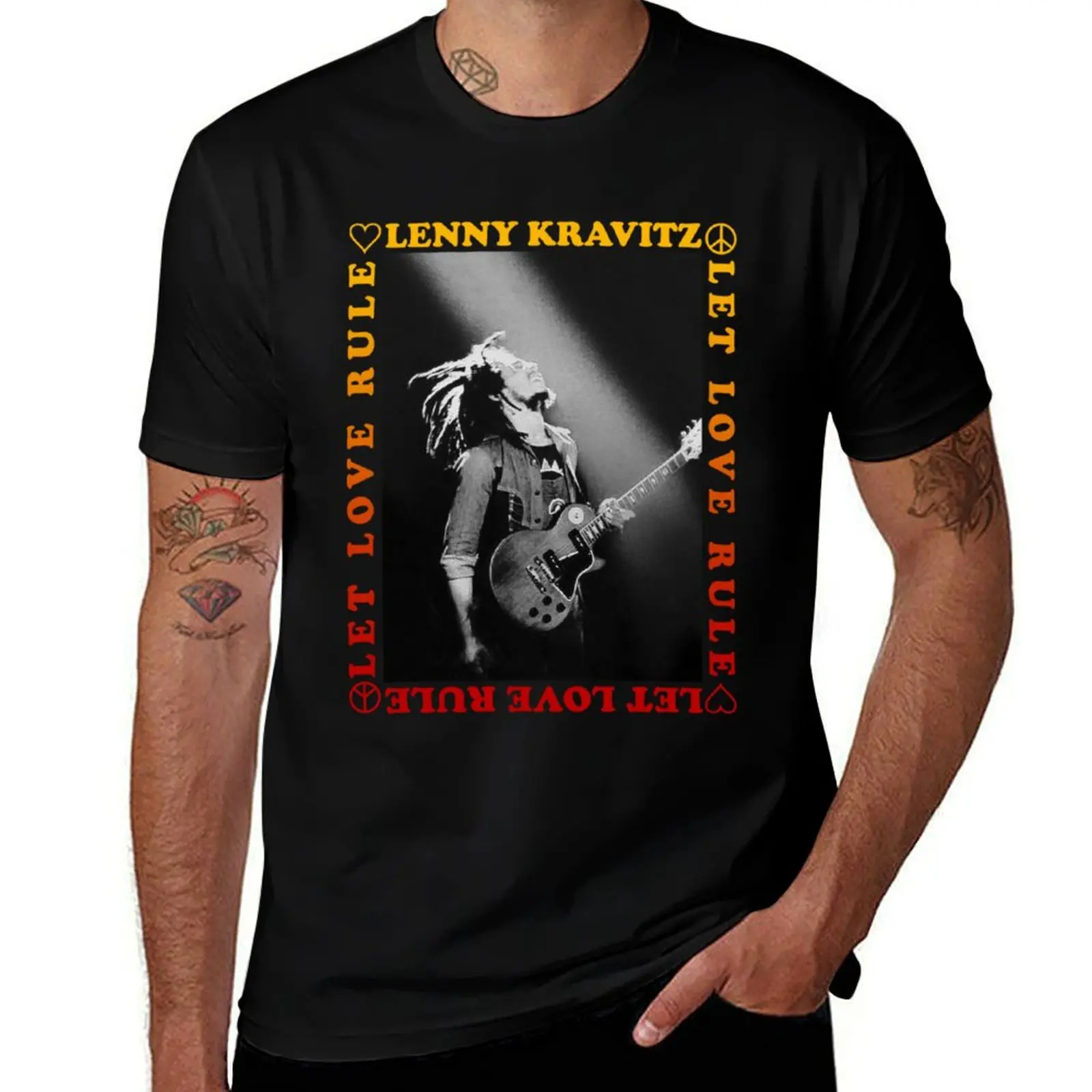 Lenny Kravitz Guitar Let Love Rule Essential T-Shirt anime t shirts anime stuff sublime plus size clothes black t shirts for men
Lenny Kravitz Guitar Let Love Rule Essential T-Shirt anime t shirts anime stuff sublime plus size clothes black t shirts for men