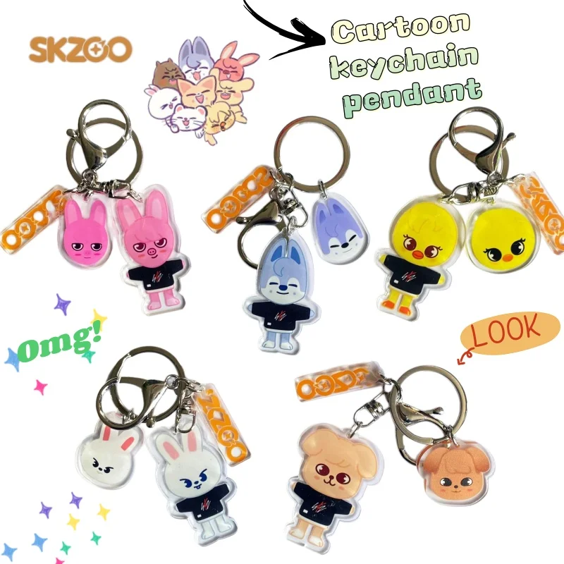 SKZOO Wolf chan Leebit Dwaekki Jiniret Quokka Creative Acrylic Double-sided Sandwich Keychain Cartoon Cute School Bag Pendant
SKZOO Wolf chan Leebit Dwaekki Jiniret Quokka Creative Acrylic Double-sided Sandwich Keychain Cartoon Cute School Bag Pendant