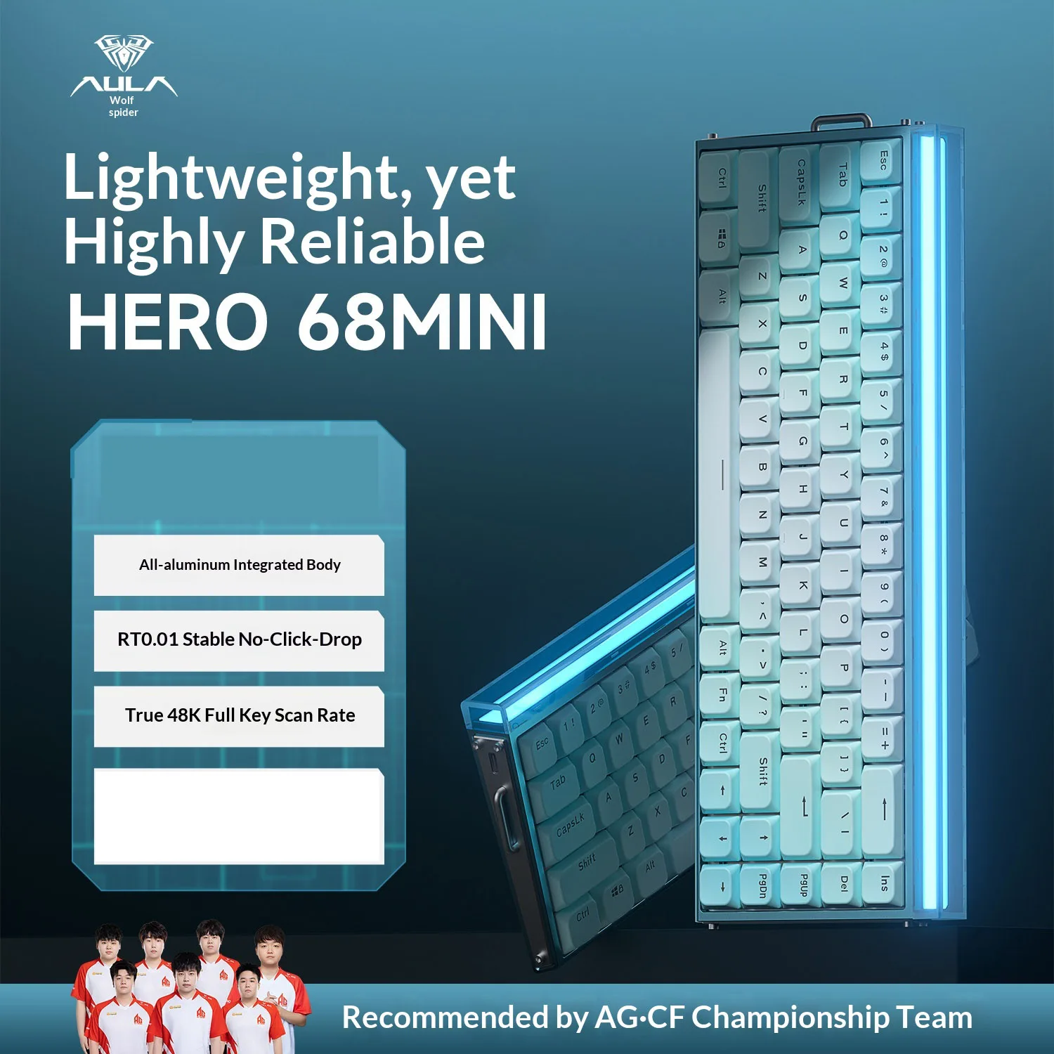 AULA Hero68 Mini Magnetic Switch Gaming Keyboard Wired All-aluminum 8000Hz 0.01RT Low Delay RGB Mechanical Keyboard for PC Gamer
AULA Hero68 Mini Magnetic Switch Gaming Keyboard Wired All-aluminum 8000Hz 0.01RT Low Delay RGB Mechanical Keyboard for PC Gamer