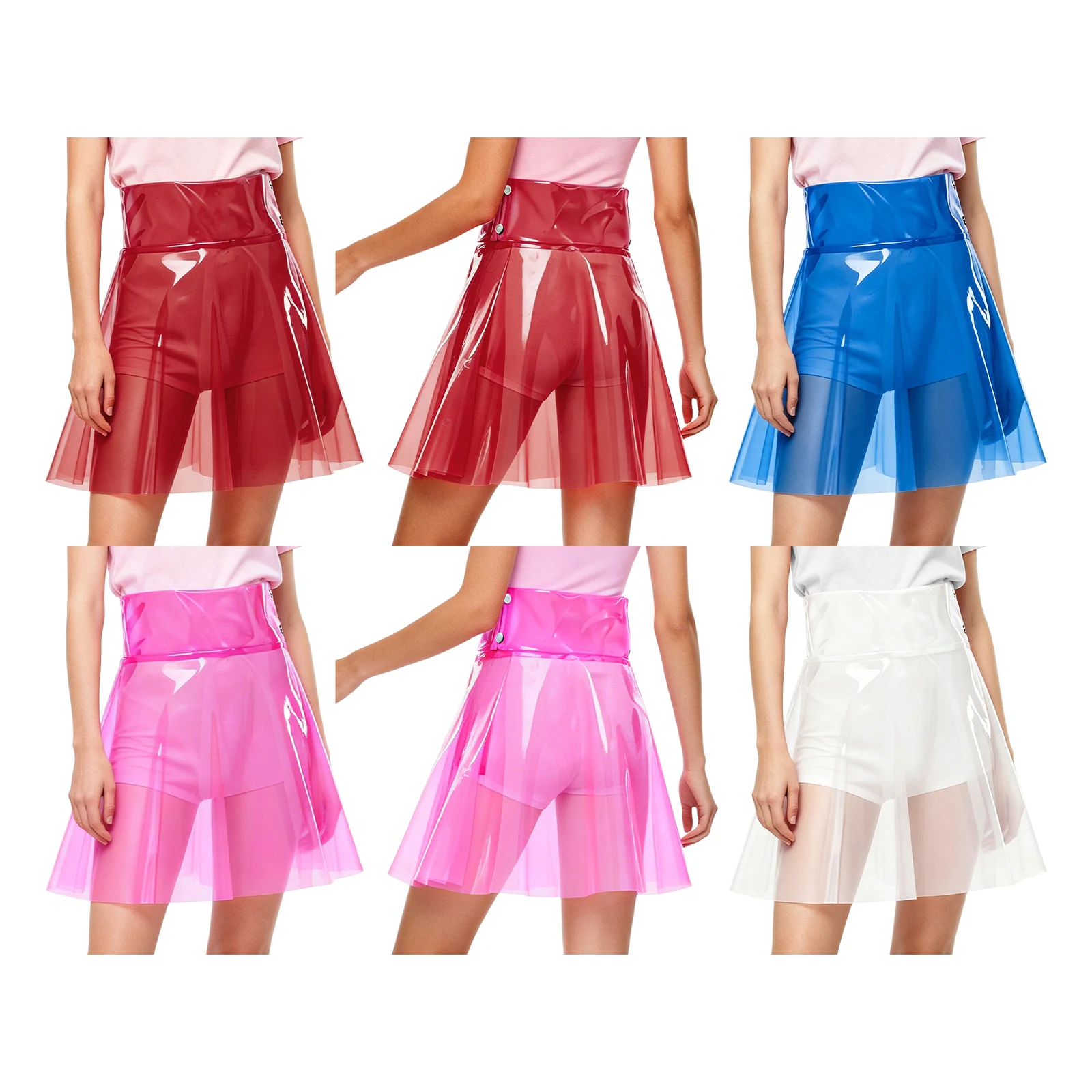 Women Transparent Pvc Miniskirt High Waist Pleated Hem A-line Skirt Cover Up Skirt Clubwear for Halloween Party Rave Festivals
Women Transparent Pvc Miniskirt High Waist Pleated Hem A-line Skirt Cover Up Skirt Clubwear for Halloween Party Rave Festivals