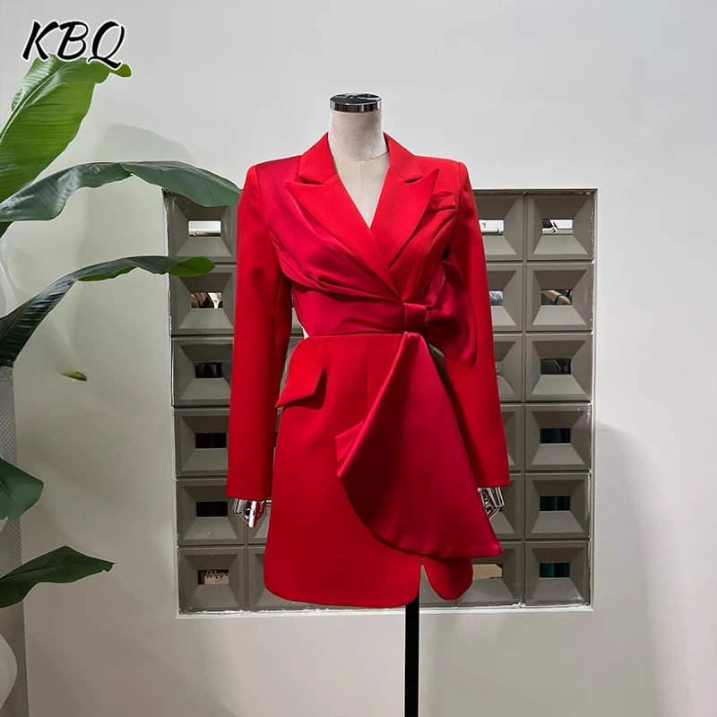 KBQ Irregular Solid Spliced Lace Slimming Dresses For Women Notched Collar Long Sleeve High Wiast Temperament Dress Female New
KBQ Irregular Solid Spliced Lace Slimming Dresses For Women Notched Collar Long Sleeve High Wiast Temperament Dress Female New