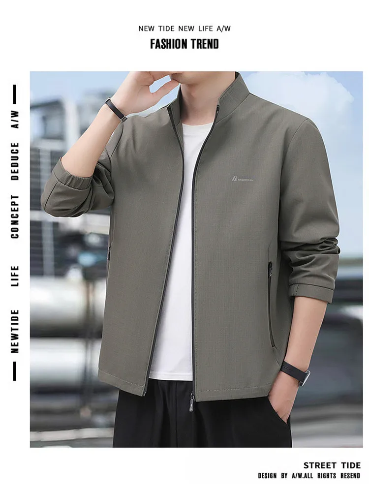 Мужская повседневная куртка с воротником-стойкой, ветрозащитная, из полиэстера, весна-осень, новинка, универсальная верхняя одежда
Мужская повседневная куртка с воротником-стойкой, ветрозащитная, из полиэстера, весна-осень, новинка, универсальная верхняя одежда