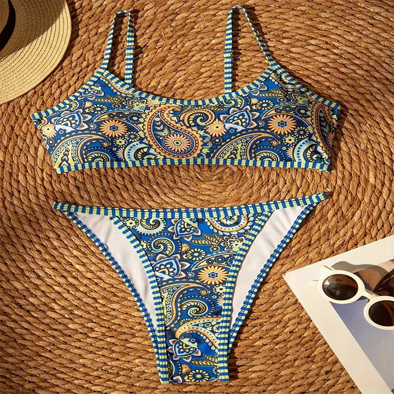 Retro Print Two Piece Swimsuit for Women Sexy Bandage Bikini Set Suspender Backless Thong Beach Vacation Bathing Suit 2025 New
Retro Print Two Piece Swimsuit for Women Sexy Bandage Bikini Set Suspender Backless Thong Beach Vacation Bathing Suit 2025 New