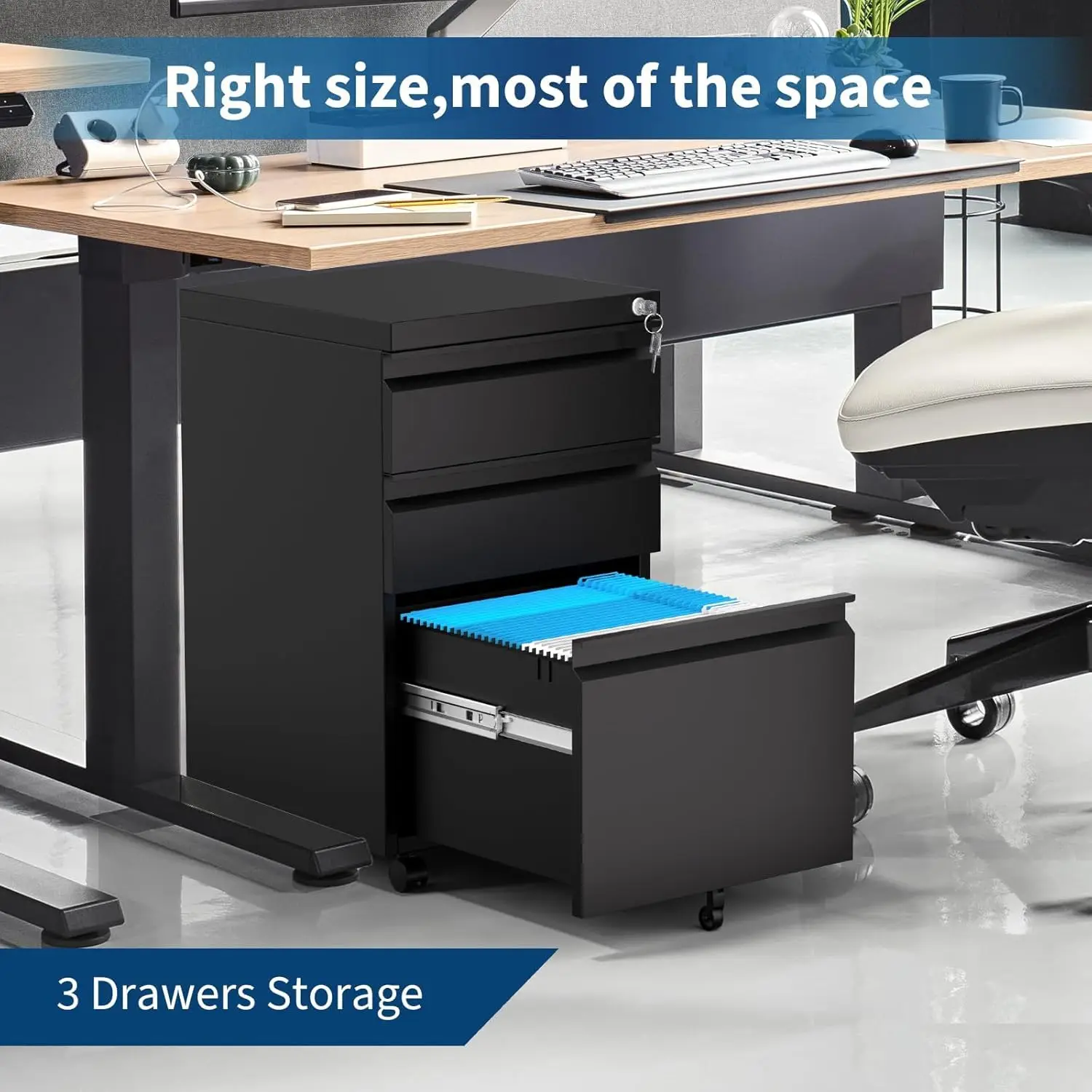 Garvee 3-Compartment Low-Profile Lock-Integrated Mobile Storage System: 24in Black Under Desk Office Filing Organizer for Legal Letter A4, Open Framework Platform Outside Framework Moving Protective Tool Kit
Garvee 3-Compartment Low-Profile Lock-Integrated Mobile Storage System: 24in Black Under Desk Office Filing Organizer for Legal Letter A4, Open Framework Platform Outside Framework Moving Protective Tool Kit