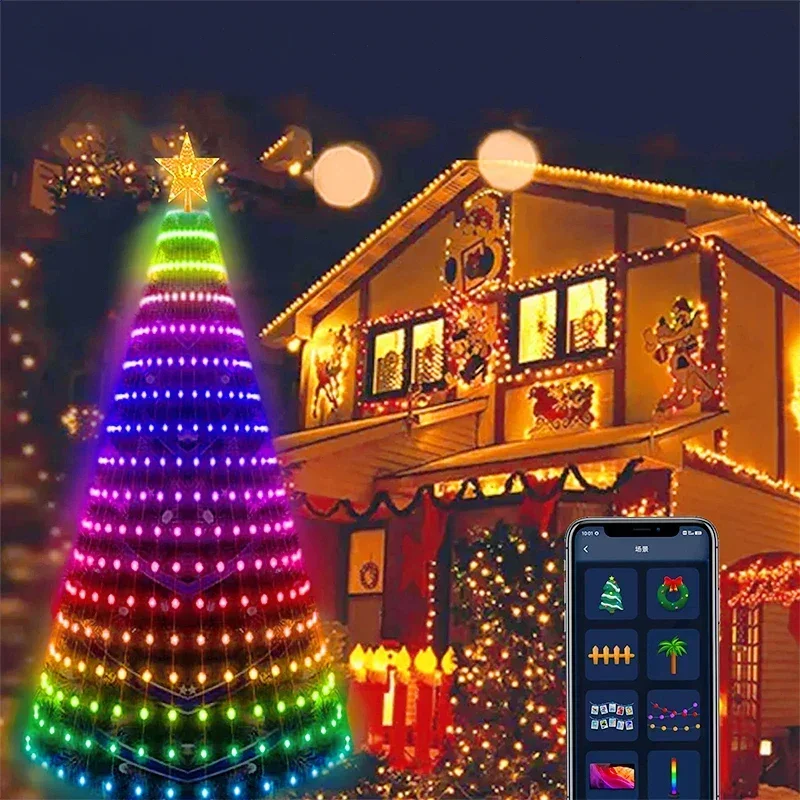 Smart RGB Christmas Tree Lights Fairy LED Star Strings Waterfall APP Bluetooth Music Rhythm Lights RGB LED Xmas Holiday Decor
Smart RGB Christmas Tree Lights Fairy LED Star Strings Waterfall APP Bluetooth Music Rhythm Lights RGB LED Xmas Holiday Decor
