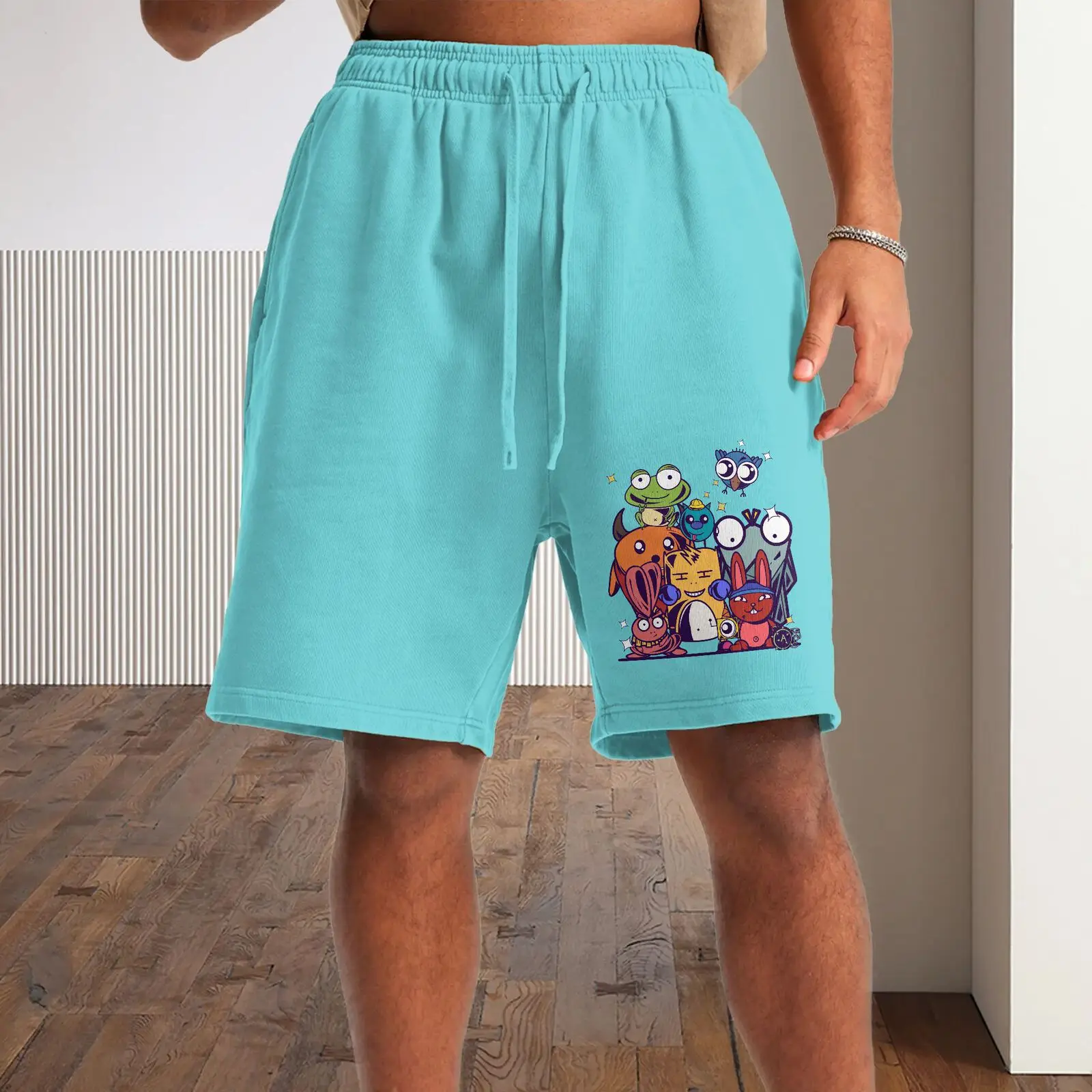 Мужские пижамные шорты из хлопка и полиэстера с индивидуальным принтом, эластичная талия и шнурок - мягкая дышащая домашняя одежда на лето
Мужские пижамные шорты из хлопка и полиэстера с индивидуальным принтом, эластичная талия и шнурок - мягкая дышащая домашняя одежда на лето