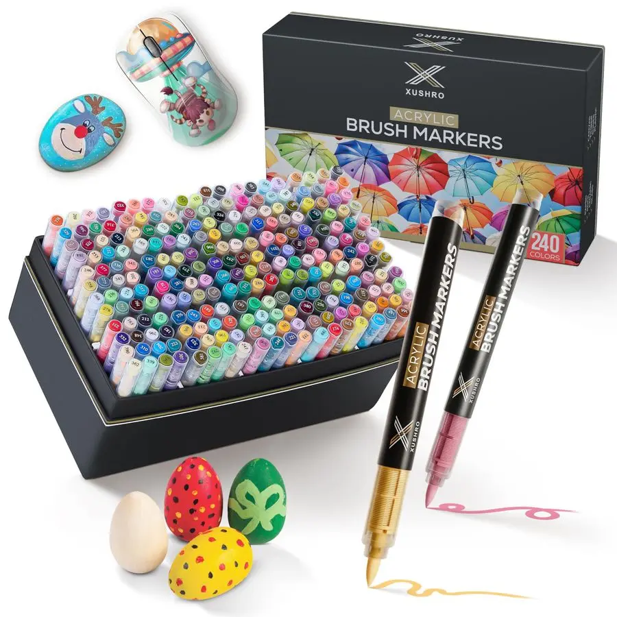 Цветные маркеры для акриловой краски, ручки с мягким наконечником кисти и автоматической системой управления чернилами, водонепроницаемые, быстросохнущие, светостойкие, для Roc
Цветные маркеры для акриловой краски, ручки с мягким наконечником кисти и автоматической системой управления чернилами, водонепроницаемые, быстросохнущие, светостойкие, для Roc