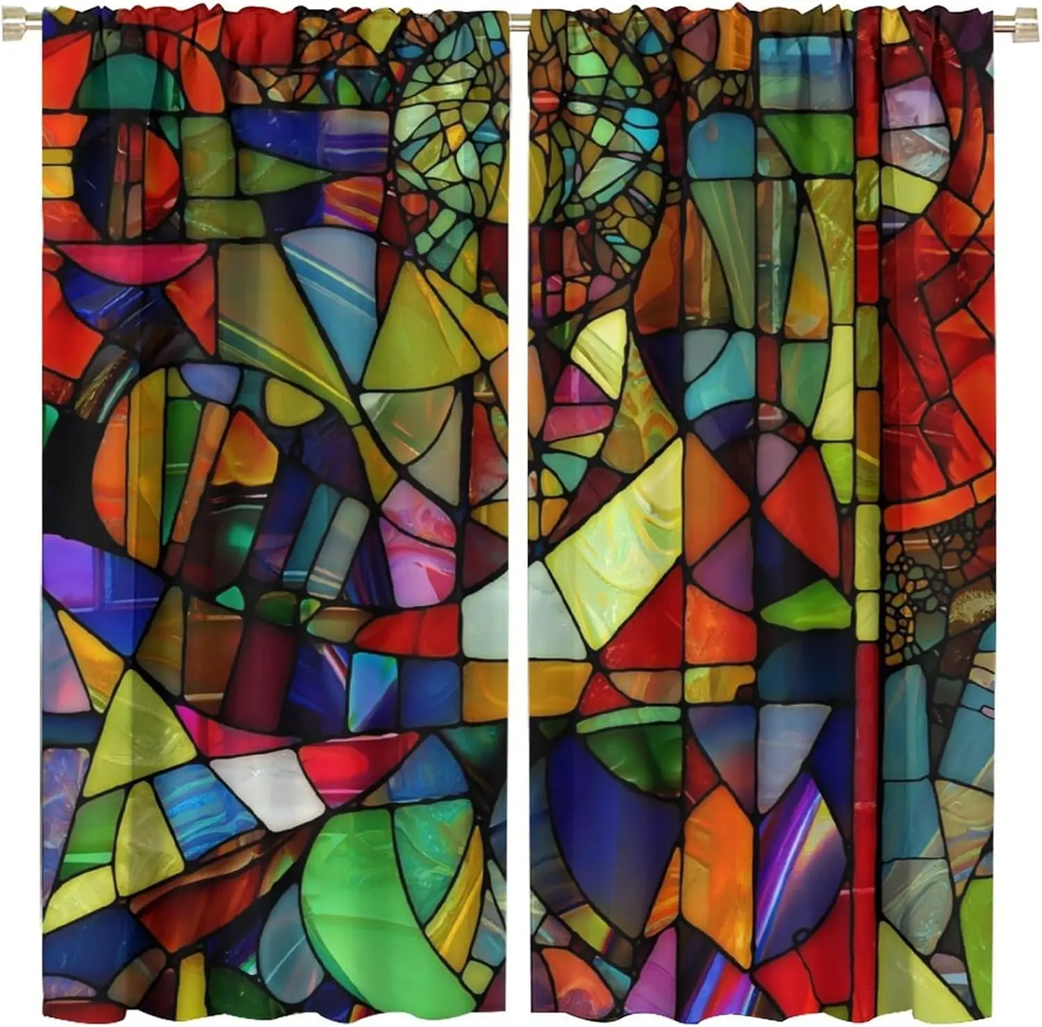 Colorful Blackout Curtain, Mosaic Stained Glass Geometric Pattern Privacy Protection Drapes Cloth Faric Kitchen Bedroom Cafe
Colorful Blackout Curtain, Mosaic Stained Glass Geometric Pattern Privacy Protection Drapes Cloth Faric Kitchen Bedroom Cafe