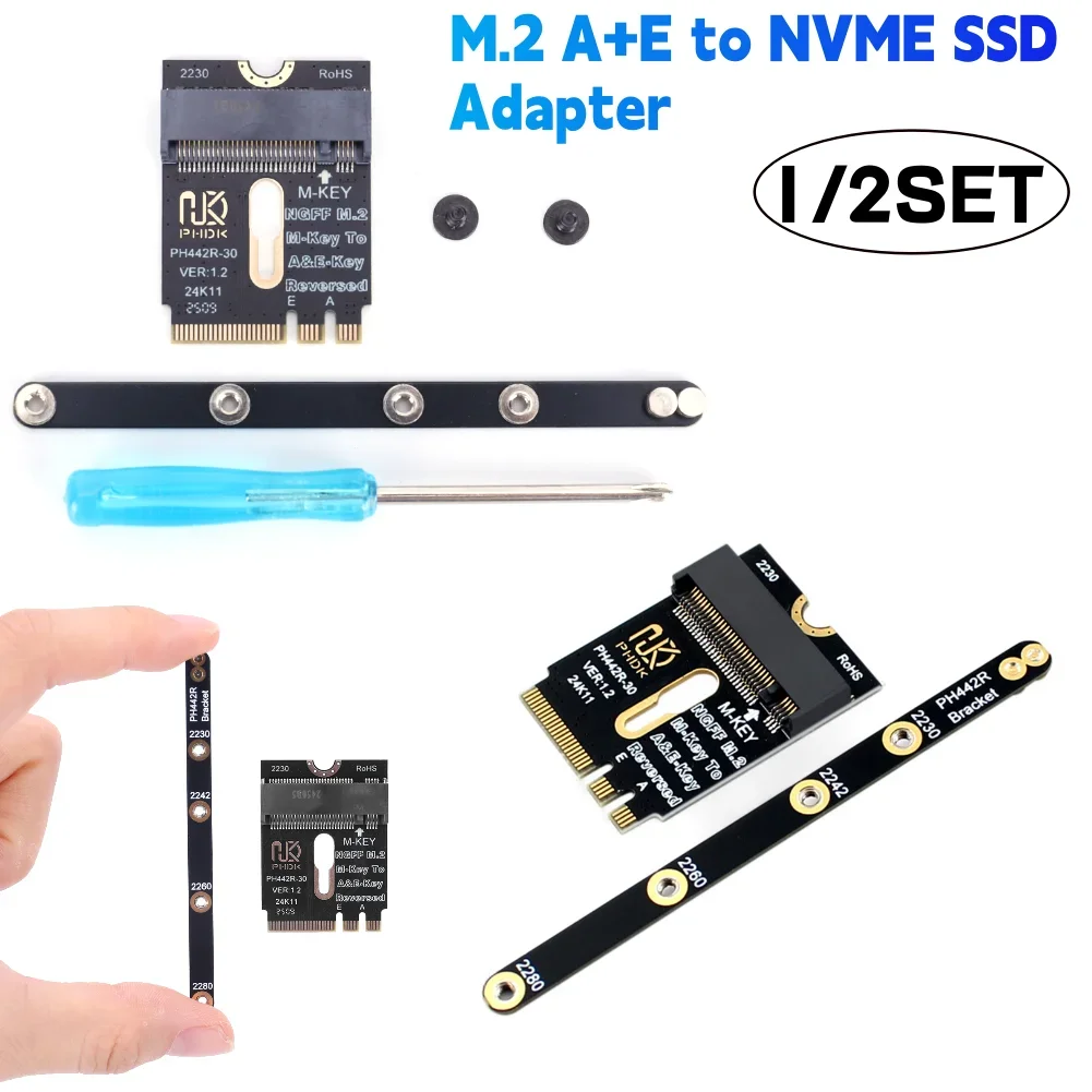 M.2 A+E To NVME SSD Adapter A/E Key To M Key PCIE 4.0 Riser Card W/ Bracket M2 WIFI Interface for 2230 2242 2260 2280 NVME SSD
M.2 A+E To NVME SSD Adapter A/E Key To M Key PCIE 4.0 Riser Card W/ Bracket M2 WIFI Interface for 2230 2242 2260 2280 NVME SSD