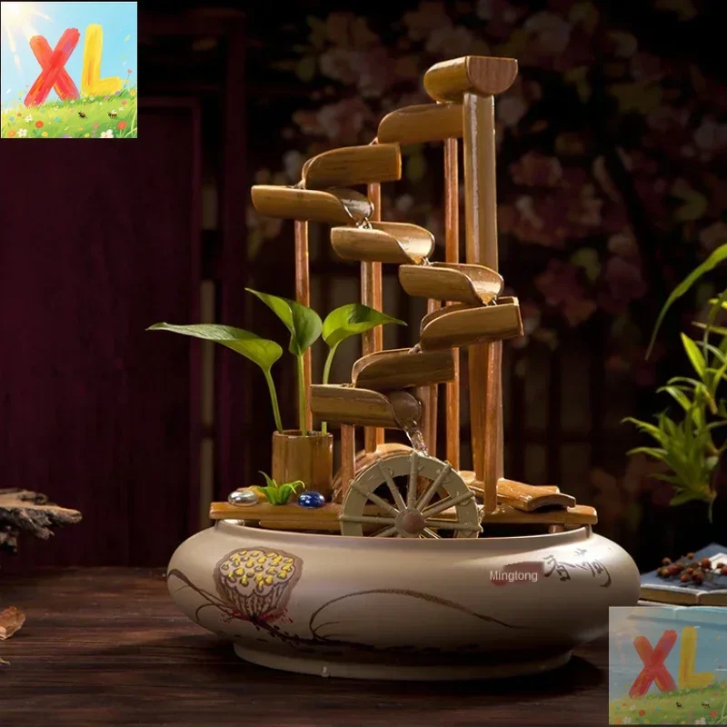 Ceramic flowing water fountain decoration wind water wheel bamboo creative waterwheel fish tank decoration
Ceramic flowing water fountain decoration wind water wheel bamboo creative waterwheel fish tank decoration