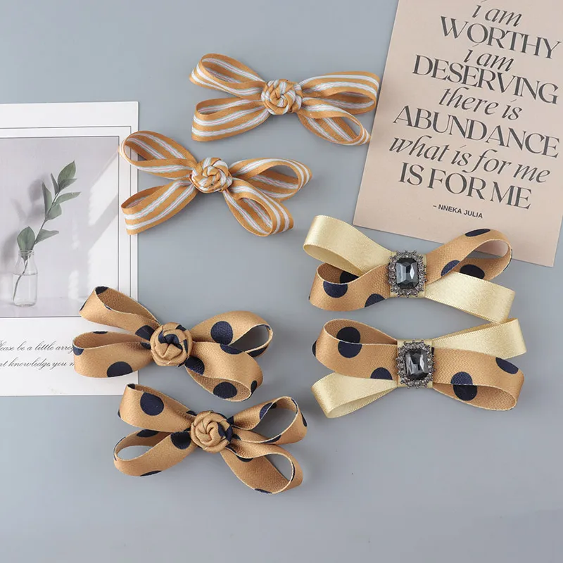 2PCS Polka Dot Striped Bow Hair Clips for Women Crystal Rose Knot Duckbill Clips Korean Style Hair Accessories
2PCS Polka Dot Striped Bow Hair Clips for Women Crystal Rose Knot Duckbill Clips Korean Style Hair Accessories
