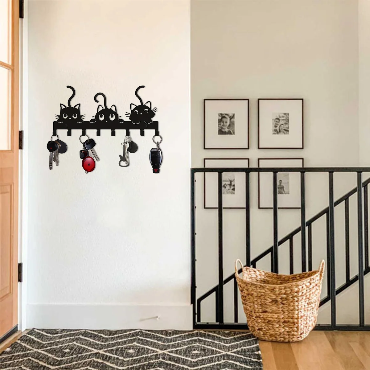 Metal Iron Cat Coat Rack Wall Mounted Key Holder Halloween Festive Atmosphere Cat Wall Rack Hook, Household Key Coat Hanger Hook
Metal Iron Cat Coat Rack Wall Mounted Key Holder Halloween Festive Atmosphere Cat Wall Rack Hook, Household Key Coat Hanger Hook