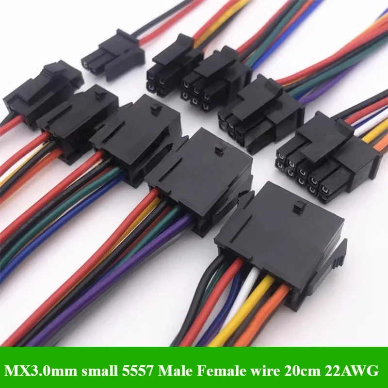 1-20Pcs Molex 3.0MM Cables 20cm 22AWG Small 5557 5559 Male Female Air Docking Electronic Cable MX3.0mm 2*1P/2P/3P/4P/5P/6P/7P/8P
1-20Pcs Molex 3.0MM Cables 20cm 22AWG Small 5557 5559 Male Female Air Docking Electronic Cable MX3.0mm 2*1P/2P/3P/4P/5P/6P/7P/8P