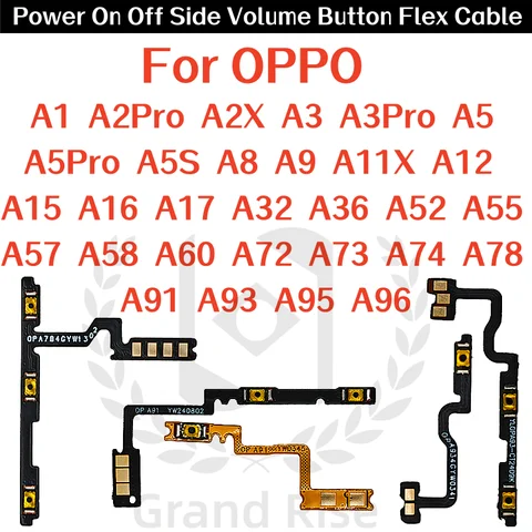 Power On Off Flex-kabel voor OPPO A1 A2Pro A2X A3Pro A5Pro A5S A 8 9 A12 15 16 17 32 36 52 55 57 A58 60 72 A73 74 78 A91 93 95 96