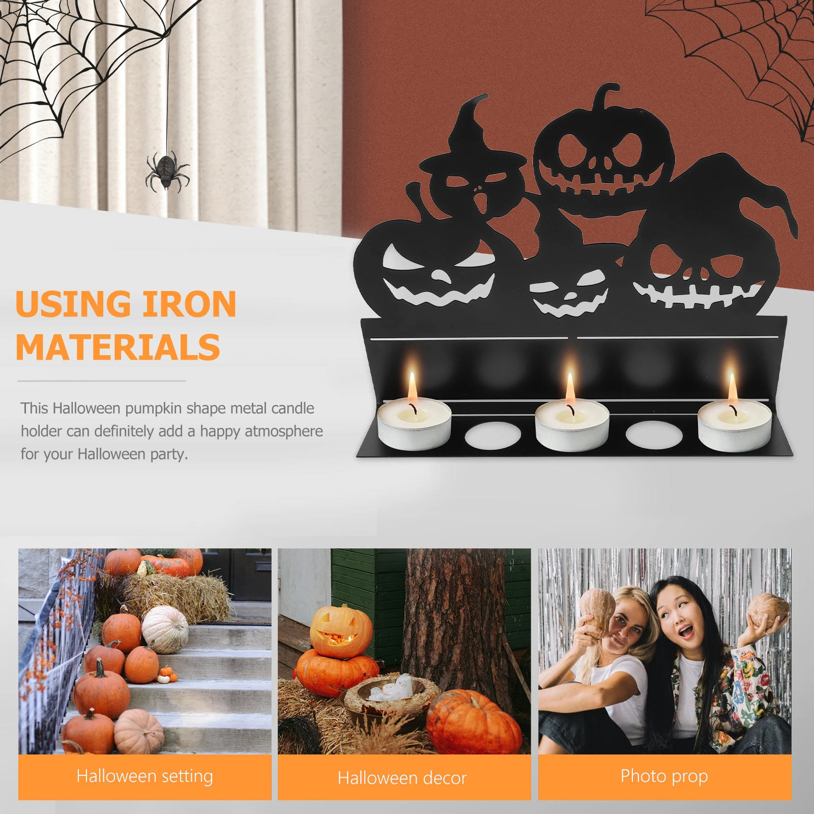 Tea Lights Pumpkin Candlestick Decoration Halloween Party Decorations Candleholder Shine Black Iron Tealight
Tea Lights Pumpkin Candlestick Decoration Halloween Party Decorations Candleholder Shine Black Iron Tealight