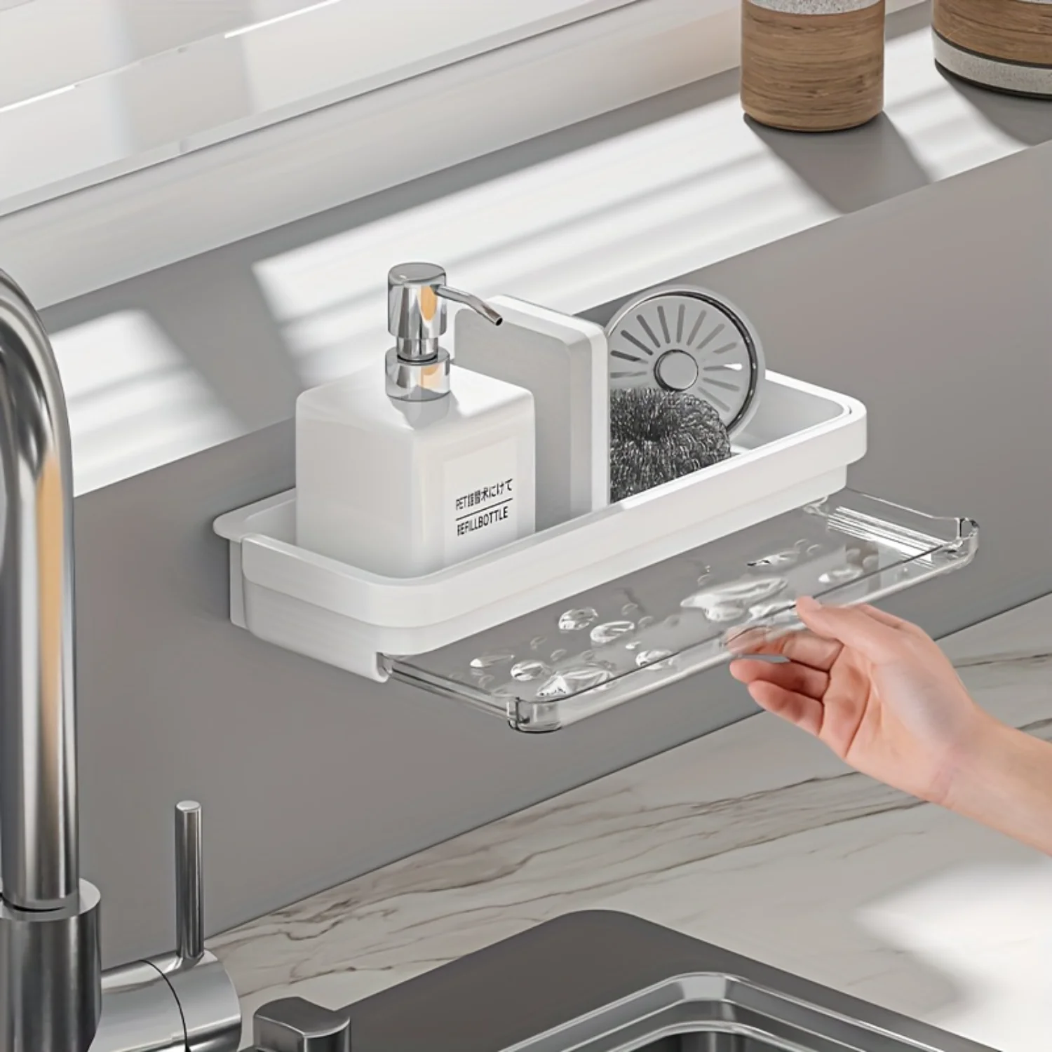 TOOLUCK Kitchen Cloth Rack dishwashing sponge steel wire ball sink faucet wall mounted multifunctional rack
TOOLUCK Kitchen Cloth Rack dishwashing sponge steel wire ball sink faucet wall mounted multifunctional rack