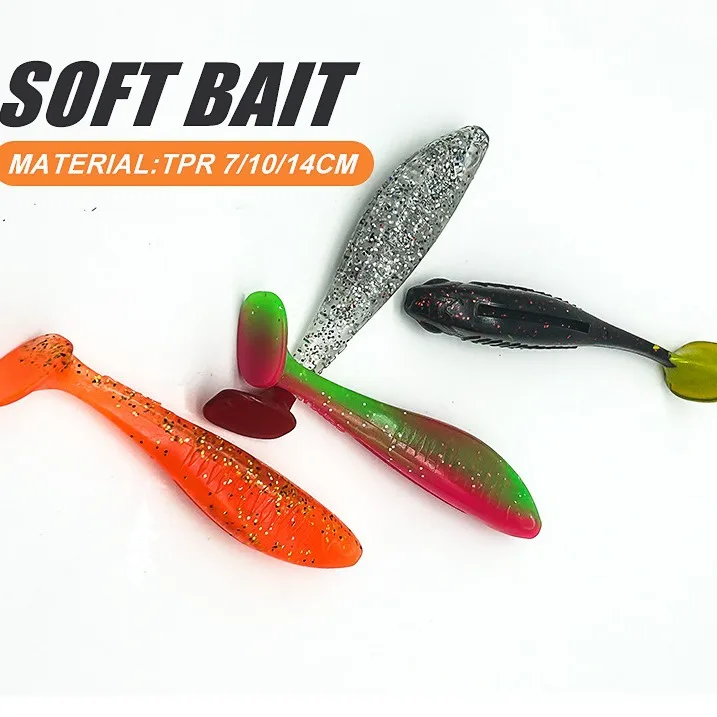 TPR Elastic Floating T Tail Soft Fish Lure 7cm 10cm 14cm Bite Resistant Soft Bait For Pond Predator Fishing Tackle
TPR Elastic Floating T Tail Soft Fish Lure 7cm 10cm 14cm Bite Resistant Soft Bait For Pond Predator Fishing Tackle