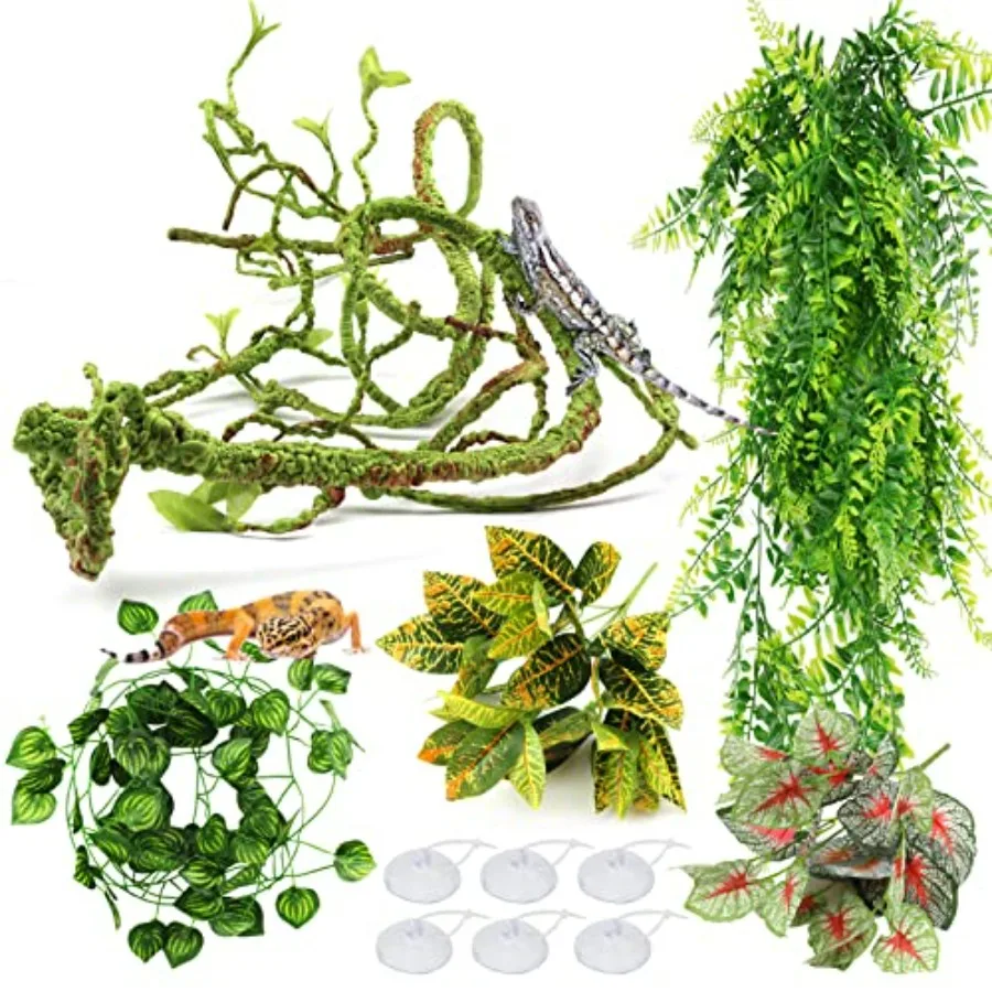 Reptile Plants, Terrarium Hanging Plant Vines Artificial Leaves Reptile Hide, Leopard Gecko Tank Accessories, Terrarium Decorat
Reptile Plants, Terrarium Hanging Plant Vines Artificial Leaves Reptile Hide, Leopard Gecko Tank Accessories, Terrarium Decorat