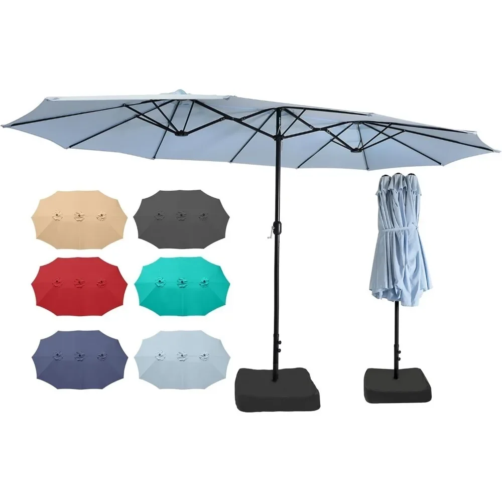 15ft x 9ft Patio Double-Sided Umbrella with Base & Crank, Extra Large Rectangular Outdoor Umbrella for Patio, Lawn & Garden
15ft x 9ft Patio Double-Sided Umbrella with Base & Crank, Extra Large Rectangular Outdoor Umbrella for Patio, Lawn & Garden