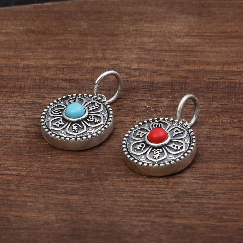 New S925 Thai Silver Sterling Silver Personalized Fashion Om mani padme hum Rotating Small Pendant Accessories Fashion Retro Bra
New S925 Thai Silver Sterling Silver Personalized Fashion Om mani padme hum Rotating Small Pendant Accessories Fashion Retro Bra
