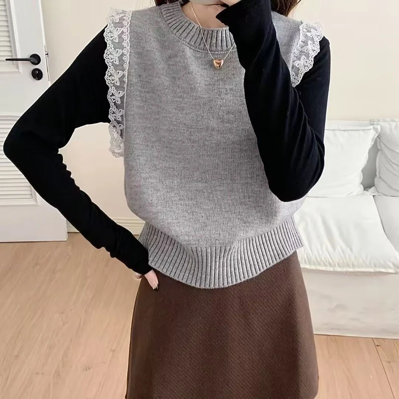 Women's Vest Outerwears Sleeveless Brown Sweater Knit Vest Women Preppy Cropped Sweaters Autumn Winter Vest Woman Knitwears
Women's Vest Outerwears Sleeveless Brown Sweater Knit Vest Women Preppy Cropped Sweaters Autumn Winter Vest Woman Knitwears