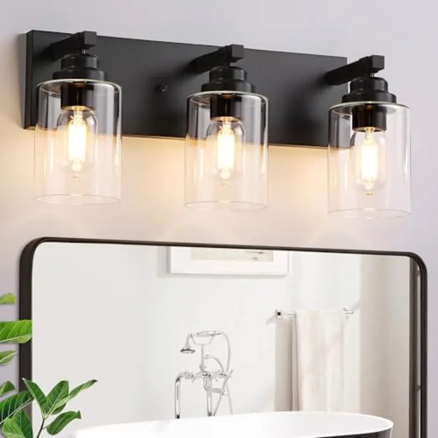 Bathroom Light Fixture, 3 Light Matte Vanity Light, 18.8" Modern Farmhouse Bathroom Lighting Fixtures Over Mirror, with Clear G
Bathroom Light Fixture, 3 Light Matte Vanity Light, 18.8" Modern Farmhouse Bathroom Lighting Fixtures Over Mirror, with Clear G