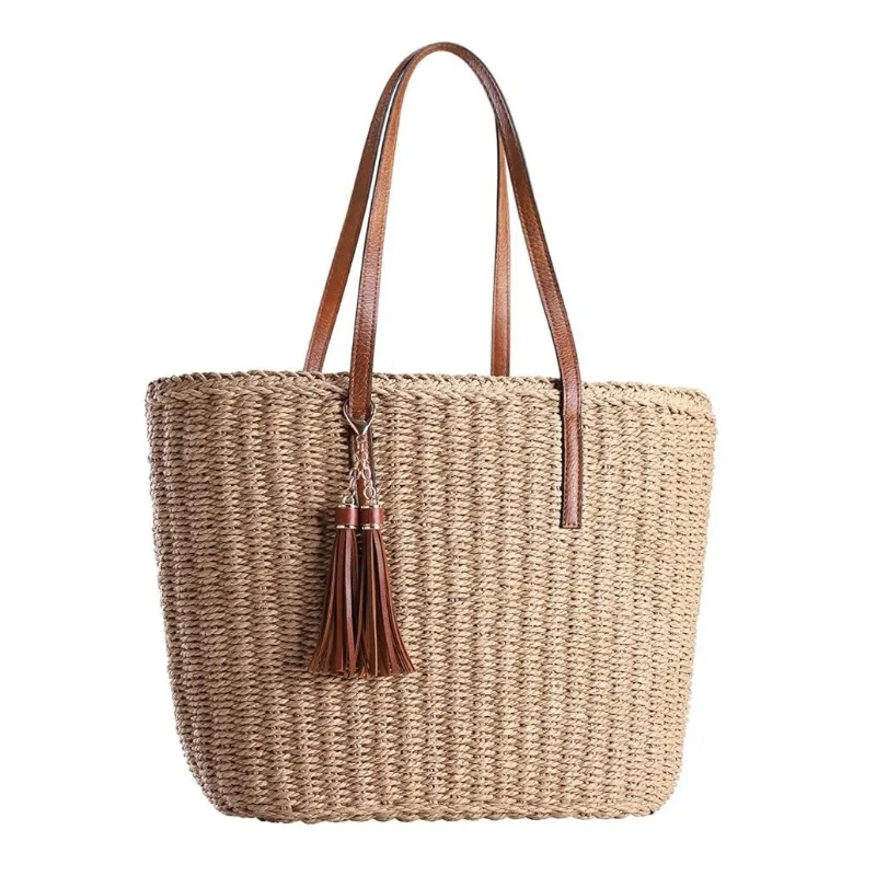 Classic Vacation Straw Woven Bag Tourist Beach Handbag Large Capacity Paper Rope Hand Woven Bag Simple Tassel Shoulder Bag
Classic Vacation Straw Woven Bag Tourist Beach Handbag Large Capacity Paper Rope Hand Woven Bag Simple Tassel Shoulder Bag