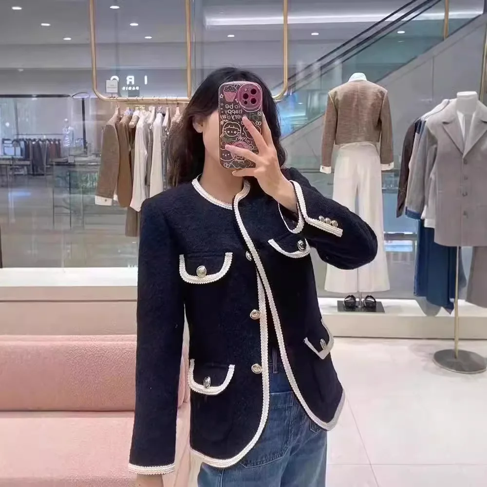 Ele винтажный длинный шерстяной кардиган с цветочной отделкой све, женское пальто с круглым вырезом, модное осеннее новое поступление
Ele винтажный длинный шерстяной кардиган с цветочной отделкой све, женское пальто с круглым вырезом, модное осеннее новое поступление