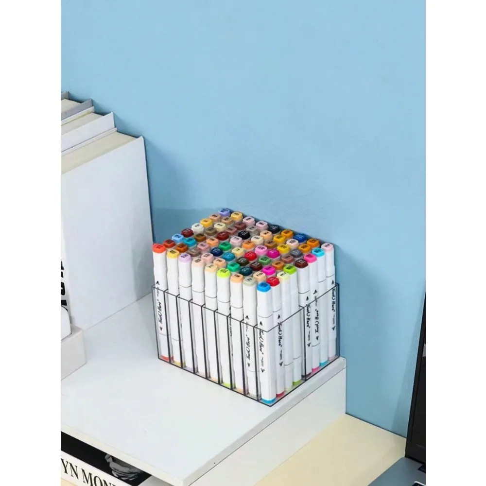 1-Piece Set Of Marker Pen Storage Box Desktop Watercolor Pen Compartment Storage Rack, Simple Transparent 18 Holes Rectangular Storage Box Storage Box, Can Store 72 Marker Pen, For Office/Classroom/School/Bedroom/Desk.
1-Piece Set Of Marker Pen Storage Box Desktop Watercolor Pen Compartment Storage Rack, Simple Transparent 18 Holes Rectangular Storage Box Storage Box, Can Store 72 Marker Pen, For Office/Classroom/School/Bedroom/Desk.