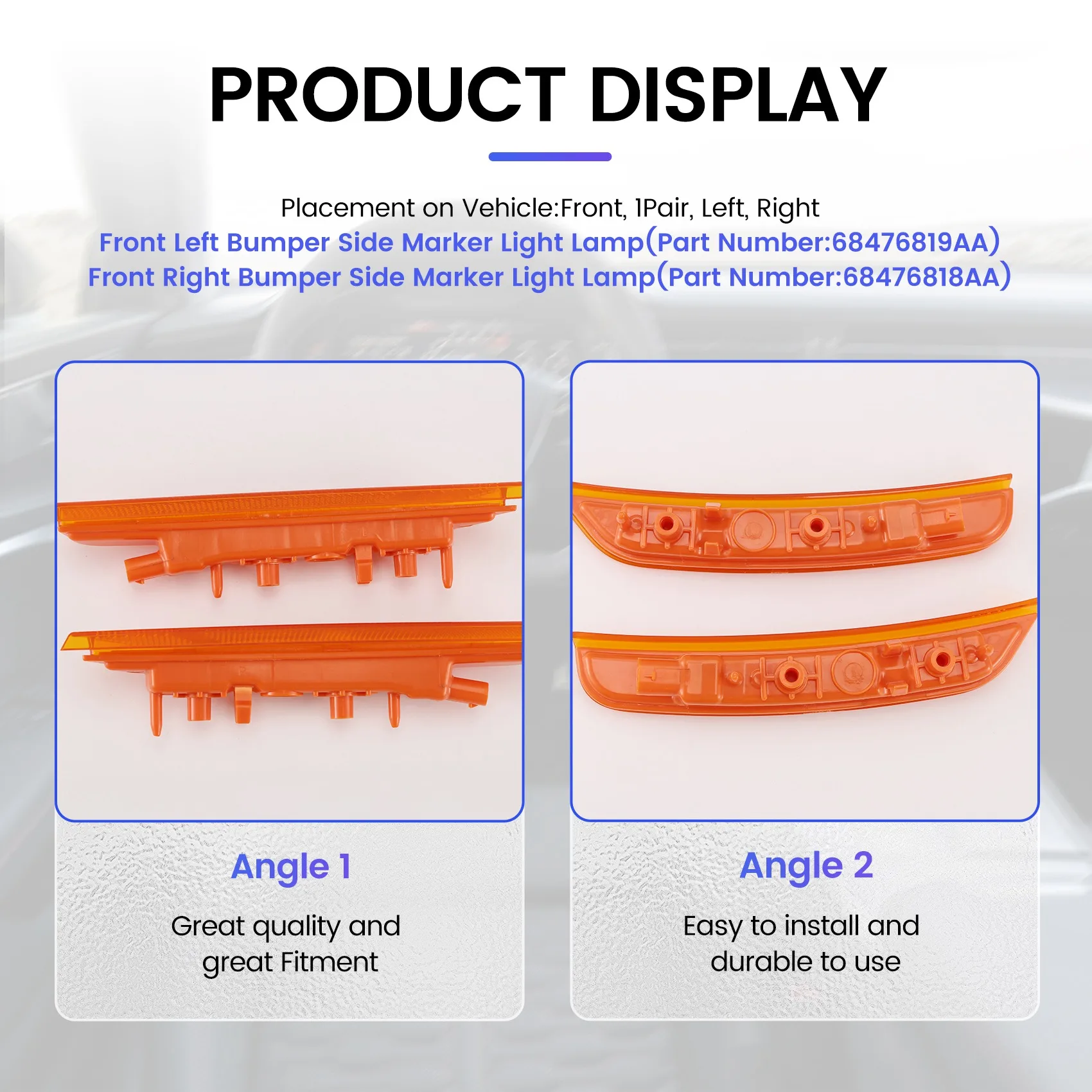 #00W Automotive Parts & Accessories,1Pair Front Left Right Bumper Side Marker Light Lamp for Dodge,ABS
#00W Automotive Parts & Accessories,1Pair Front Left Right Bumper Side Marker Light Lamp for Dodge,ABS
