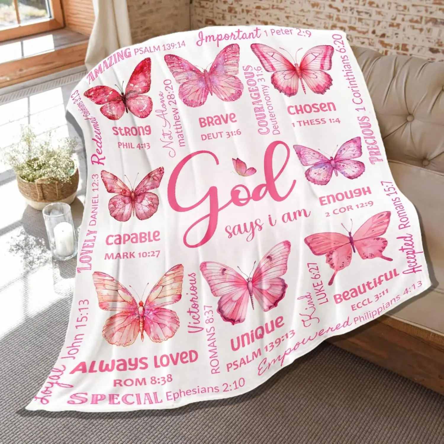 Christian Blanket Butterfly Throw Blanket for Women Mom Girl Catholic Gifts Inspirational Faith Prayer Quilt with Bible Verse
Christian Blanket Butterfly Throw Blanket for Women Mom Girl Catholic Gifts Inspirational Faith Prayer Quilt with Bible Verse