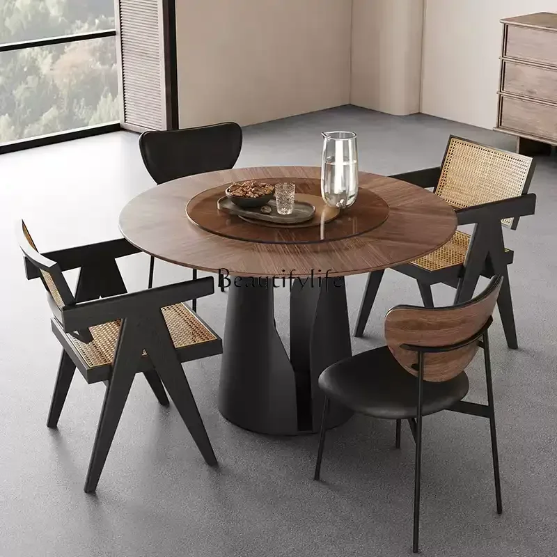 Solid wood round dining table new antique American French retro household small apartment
Solid wood round dining table new antique American French retro household small apartment