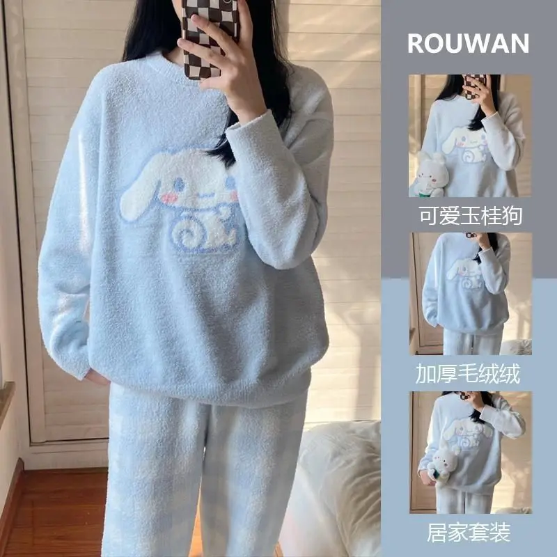 Cartoon Cute Girls Cinnamoroll Pajamas Set Anime Sanrios Women Autumn Winter Thickened Warm Long Sleeve Home Clothing Suit Gift
Cartoon Cute Girls Cinnamoroll Pajamas Set Anime Sanrios Women Autumn Winter Thickened Warm Long Sleeve Home Clothing Suit Gift