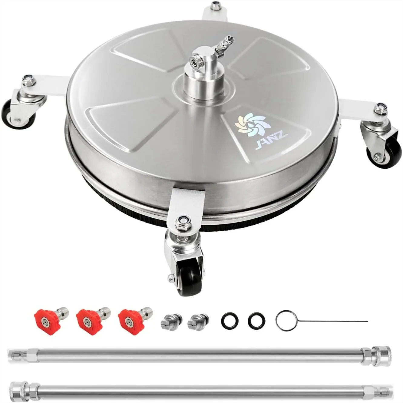 16" Pressure Washer Surface Cleaner with 4 Wheels, Stainless Steel Housing, Quick Plug, Attachments & Nozzles for 4000 PSI
16" Pressure Washer Surface Cleaner with 4 Wheels, Stainless Steel Housing, Quick Plug, Attachments & Nozzles for 4000 PSI