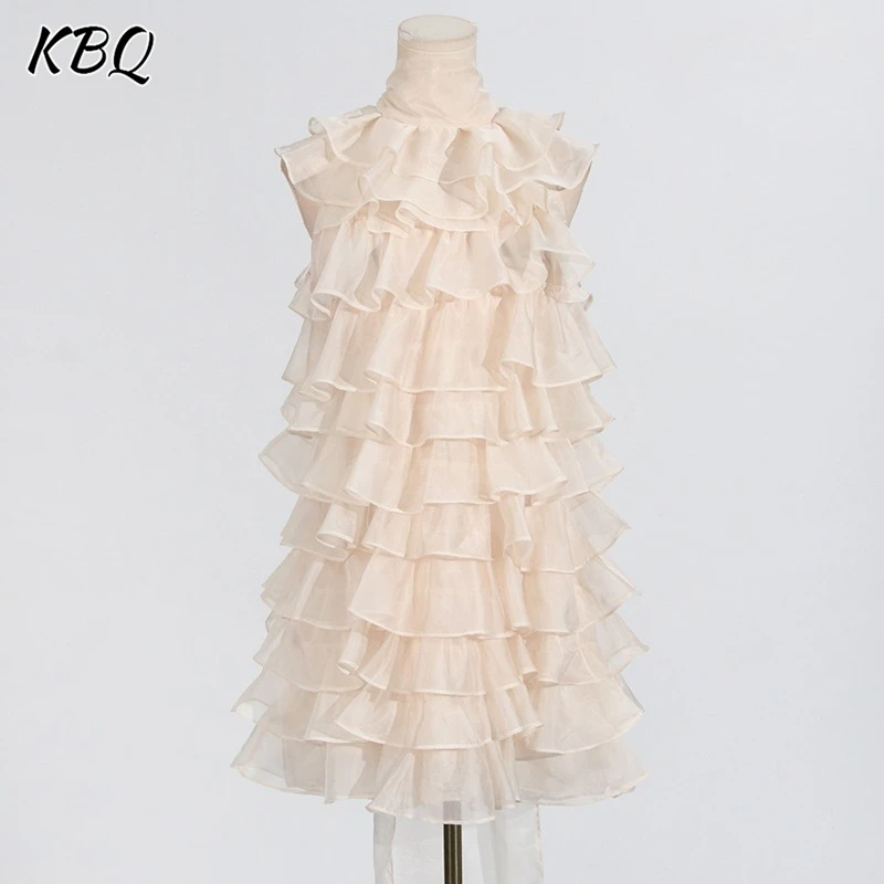 KBQ Solid Spliced Lace Up Chic Mini Dress For Women Stand Collar Sleeveless High Waist Patchwork Tierred Cake Dresses Female New
KBQ Solid Spliced Lace Up Chic Mini Dress For Women Stand Collar Sleeveless High Waist Patchwork Tierred Cake Dresses Female New