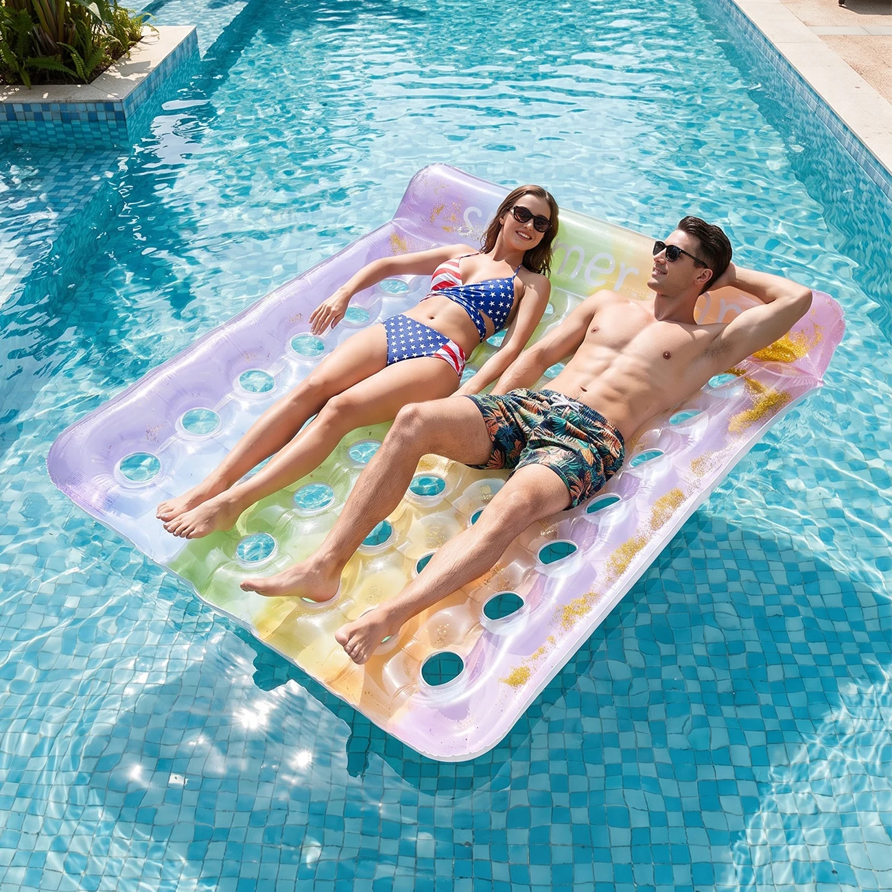 Inflatable Water Sports Double Swimming Pool Mat Float,Water Hammock Pool Rafts Floaties for Swimming Pool Floating Pool Party
Inflatable Water Sports Double Swimming Pool Mat Float,Water Hammock Pool Rafts Floaties for Swimming Pool Floating Pool Party