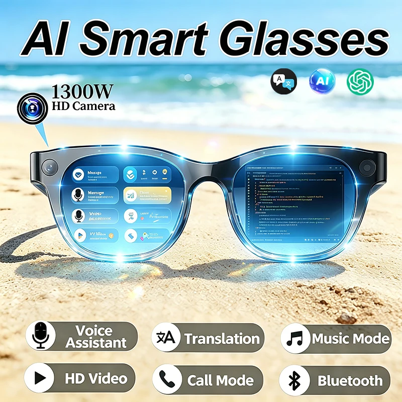 New Smart Camera Glasses 1300W HD Camera EIS Anti-shake Video Recording AI Translation Wireless Call Smart Technology Glasses
New Smart Camera Glasses 1300W HD Camera EIS Anti-shake Video Recording AI Translation Wireless Call Smart Technology Glasses