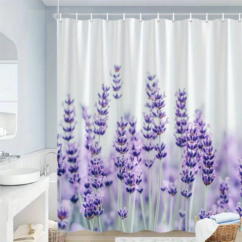 Душевая штора с цветочным узором лаванды, фиолетовая, для декора ванной комнаты, успокаивающий дизайн в стиле природы, для расслабляющей атмосферы дома
Душевая штора с цветочным узором лаванды, фиолетовая, для декора ванной комнаты, успокаивающий дизайн в стиле природы, для расслабляющей атмосферы дома