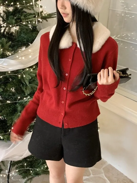 Casual Knitwear Buttoned Fur Collar Korean Sle Versatile Autumn Winter New Arrival Women's Cotton Open Cardigan Sweater
Casual Knitwear Buttoned Fur Collar Korean Sle Versatile Autumn Winter New Arrival Women's Cotton Open Cardigan Sweater
