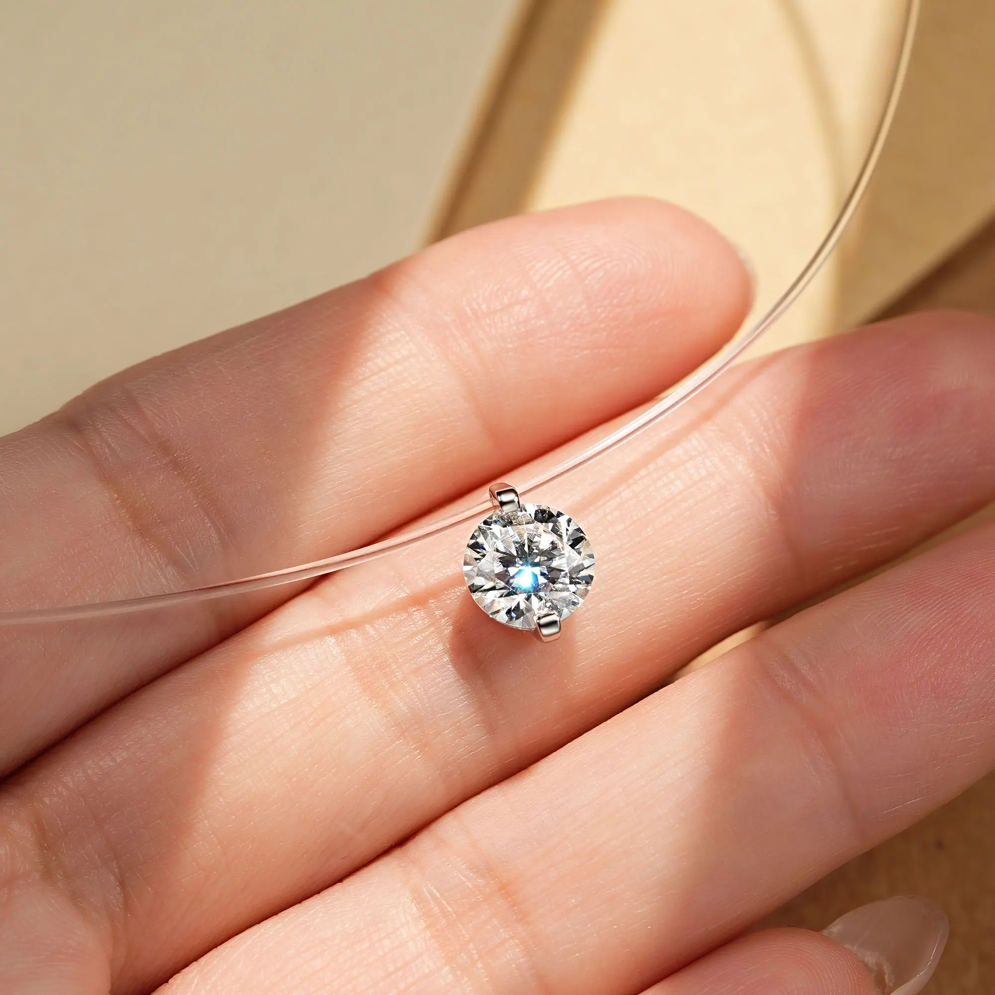 Lnkry 5mm/6.5mm/8mm Solitaire Moissanite Necklaces Transparent Fishing Line Necklace Invisible Chain For Women 925 Silver Jewel
Lnkry 5mm/6.5mm/8mm Solitaire Moissanite Necklaces Transparent Fishing Line Necklace Invisible Chain For Women 925 Silver Jewel