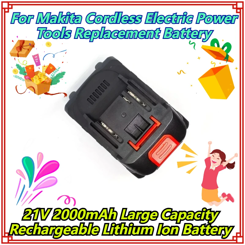 21V 2000mAh Large Capacity Rechargeable Lithium Ion Battery For Makita Cordless Electric Power Tools Replacement Battery
21V 2000mAh Large Capacity Rechargeable Lithium Ion Battery For Makita Cordless Electric Power Tools Replacement Battery