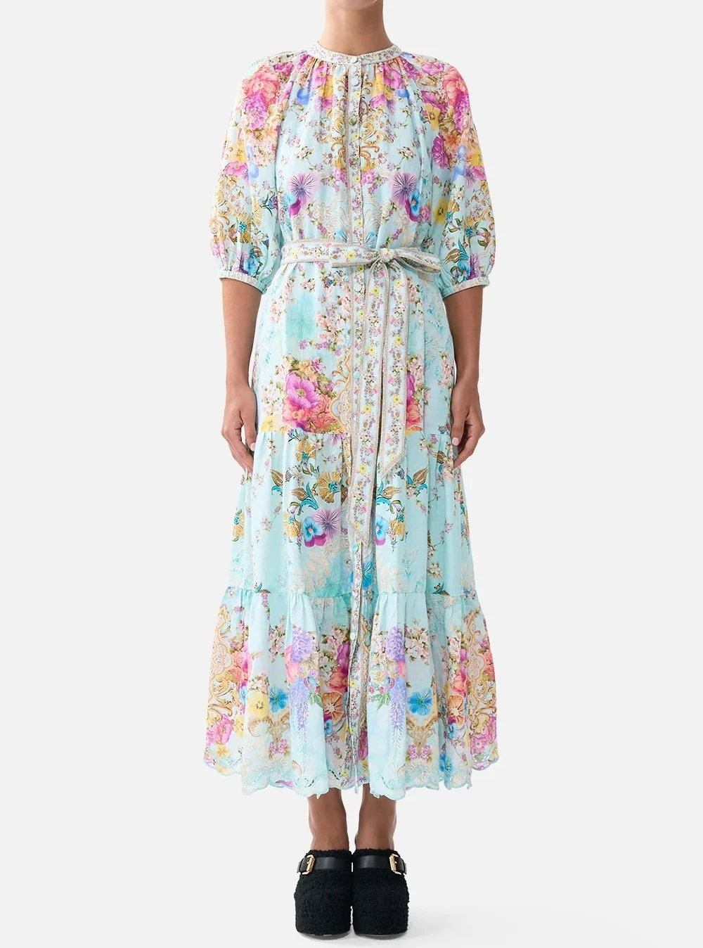 Flora Printed O-neck Dress Women Summer Lace-up Puff Sleeve Elegant Vintage Vestidos Bodycon High Waisted Chic Clothing Lady
Flora Printed O-neck Dress Women Summer Lace-up Puff Sleeve Elegant Vintage Vestidos Bodycon High Waisted Chic Clothing Lady