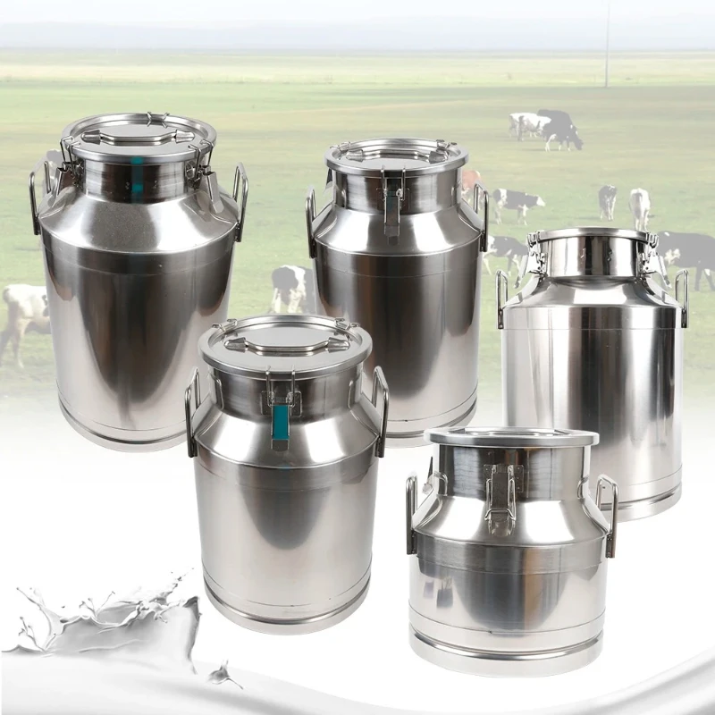 Large Can Stainless Steel Can 5.25/8/10.6/13.2/15.8 Gal Canister Milk Bucket Tote Jug W/ Sealed Lid
Large Can Stainless Steel Can 5.25/8/10.6/13.2/15.8 Gal Canister Milk Bucket Tote Jug W/ Sealed Lid